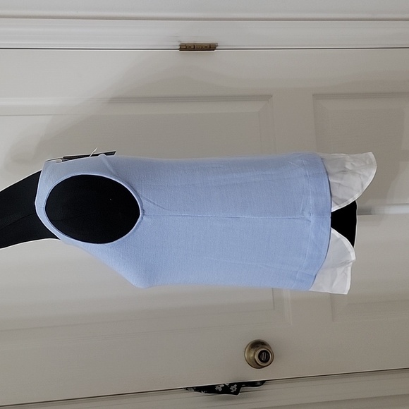 Banana Republic Size PXS Light Blue and White Layered-Look Sleeveless Top, NEW - Picture 2 of 10